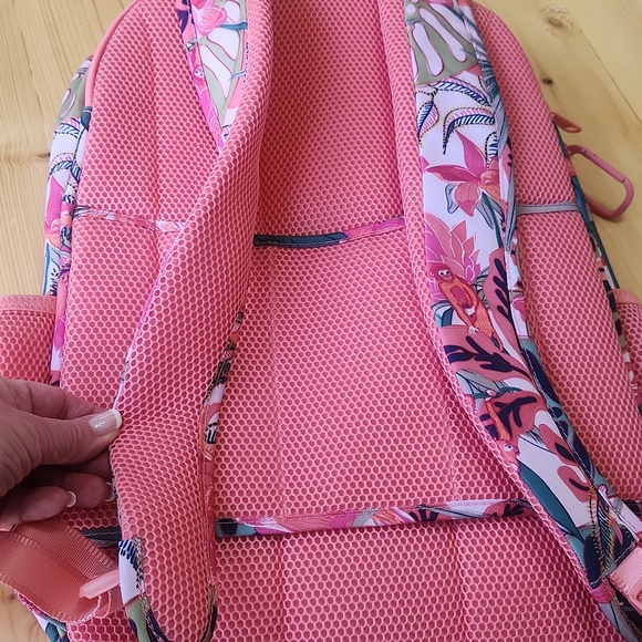 Vera Bradley ReActive XL Backpack in Rain Forest Canopy Coral Print - Picture 8 of 16